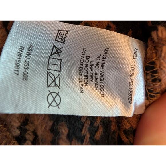 Altar'd State Cozy Cropped Brown Plaid Button Down Jacket Size S - Picture 7 of 8